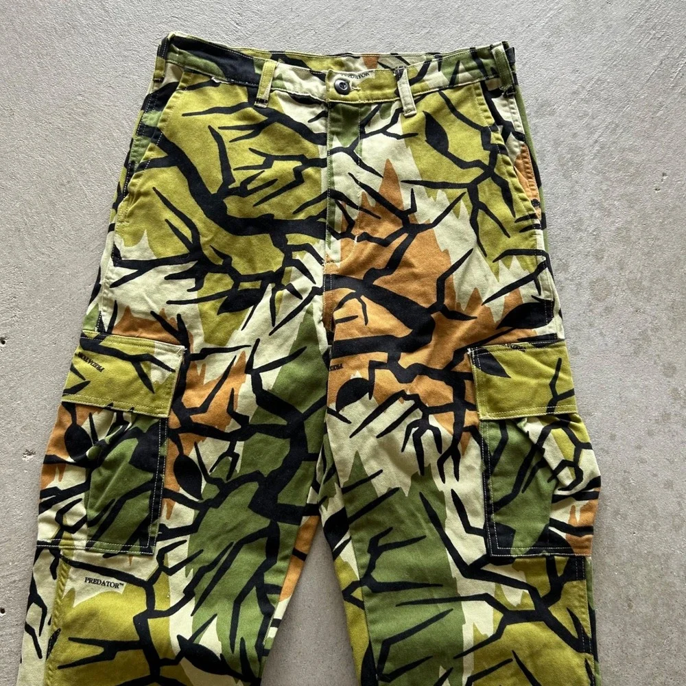 Vintage 90s Predator Camo Jacket Pants Set Size Large Medium Green Hunting Suit